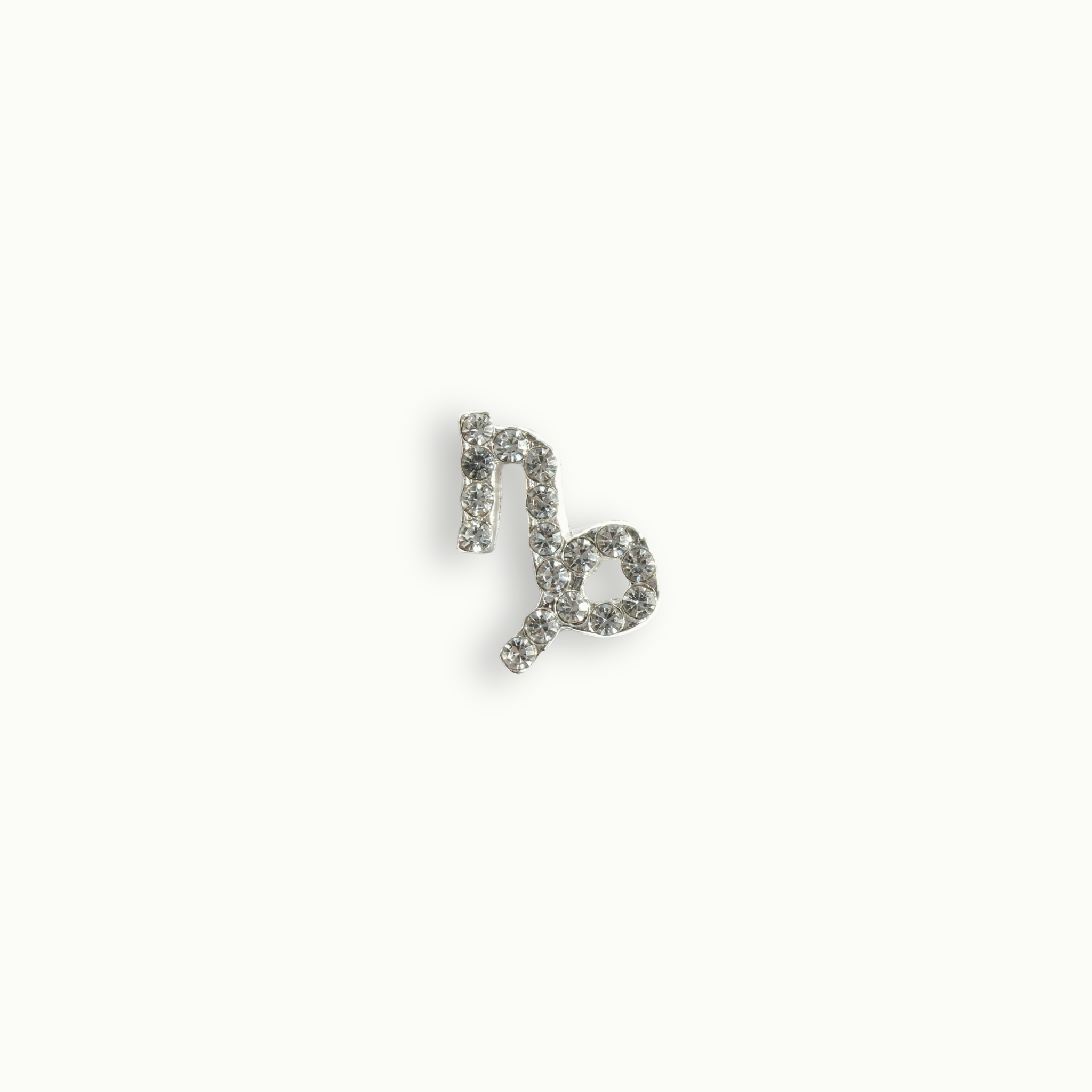 Silver Crystal Capricorn Charm