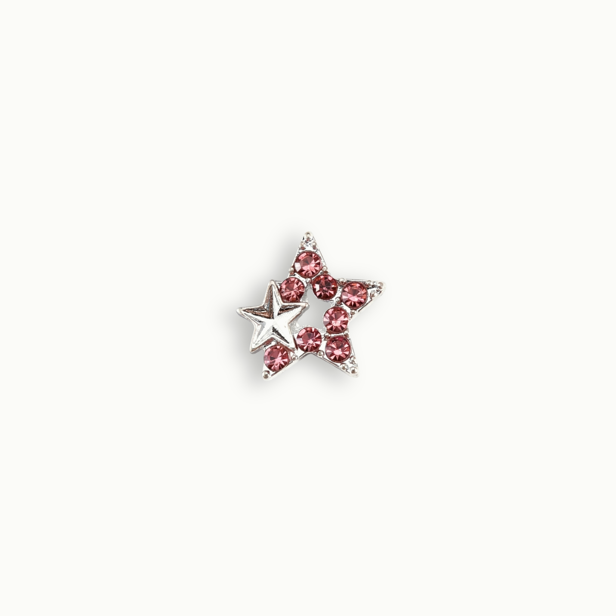 Pink Crystal Double Star Charm