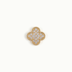 Gold Diamond Clover Floating Locket Charm
