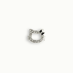 Silver Crystal Cat Silhouette Charm