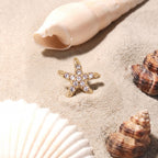 Gold Starfish Floating Locket Charm