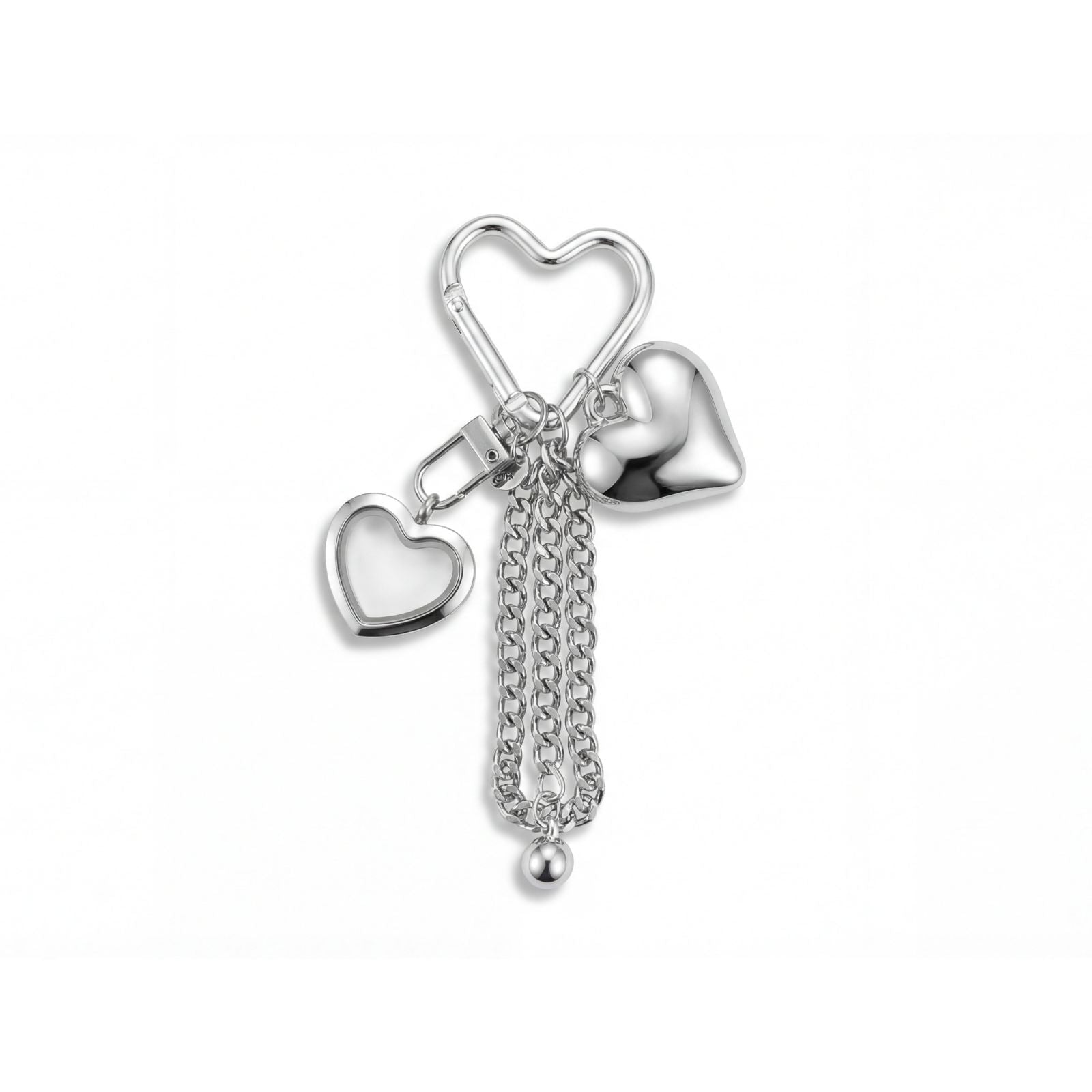 Heart Locket Bag Charm Keychain