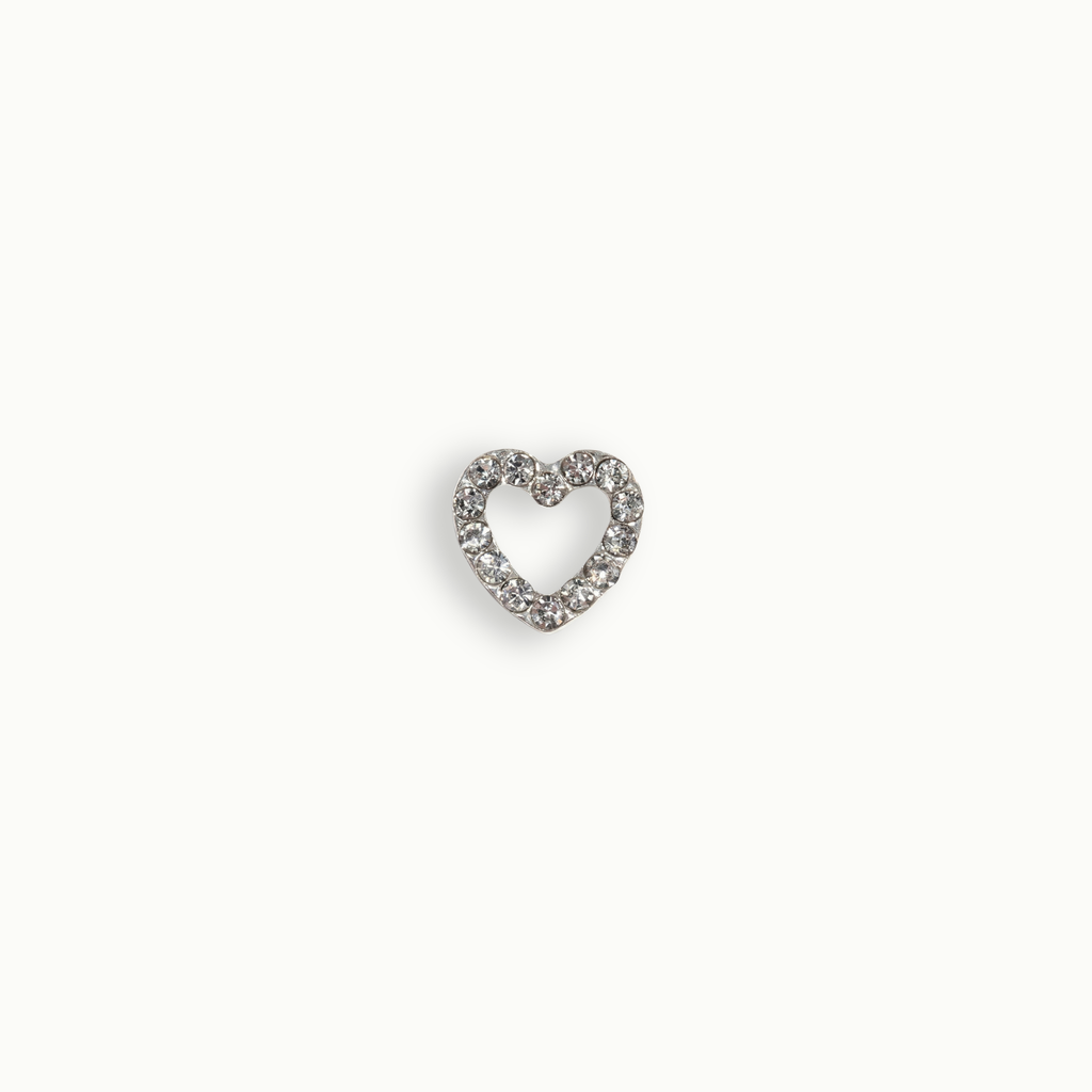 Clear Crystal Heart Charm
