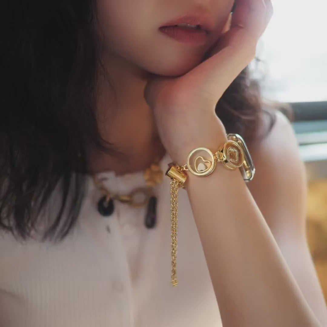Floating Locket Apple Watch Bracelet - 18K Gold Plated