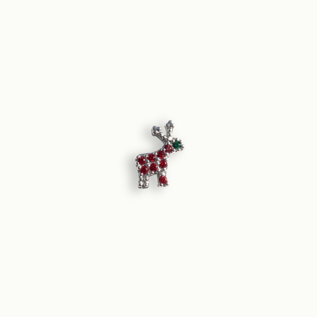 Red Crystal Reindeer Charm