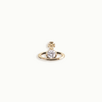 Gold Saturn Crystal Floating Locket Charm