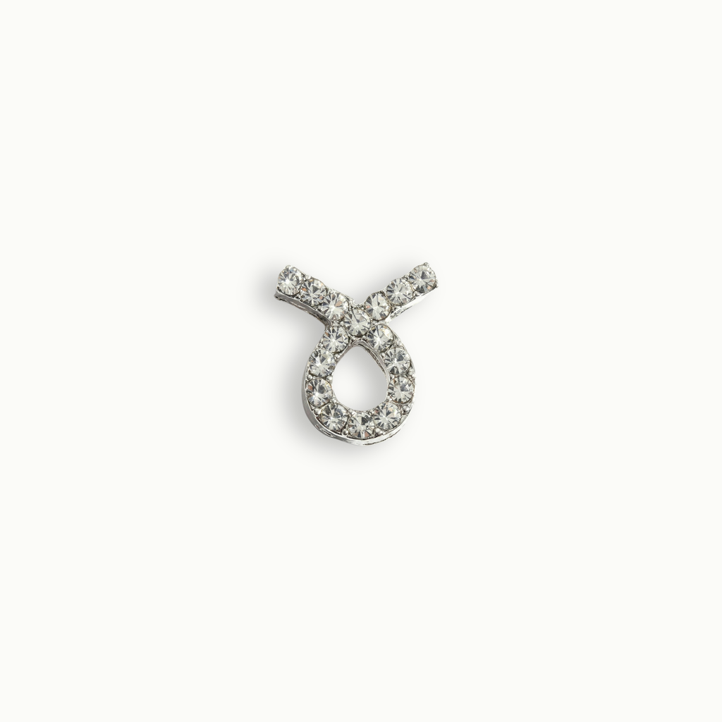 Silver Crystal Taurus Charm