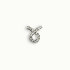 Silver Crystal Taurus Charm
